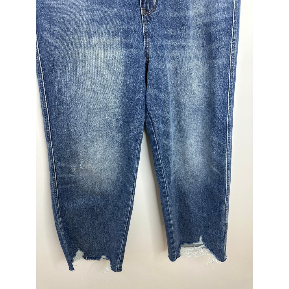 Judy Blue Wide Leg High Waist Rigid Magic Destroy Hem Crop Denim Jeans 7 / 28 - Picture 9 of 16